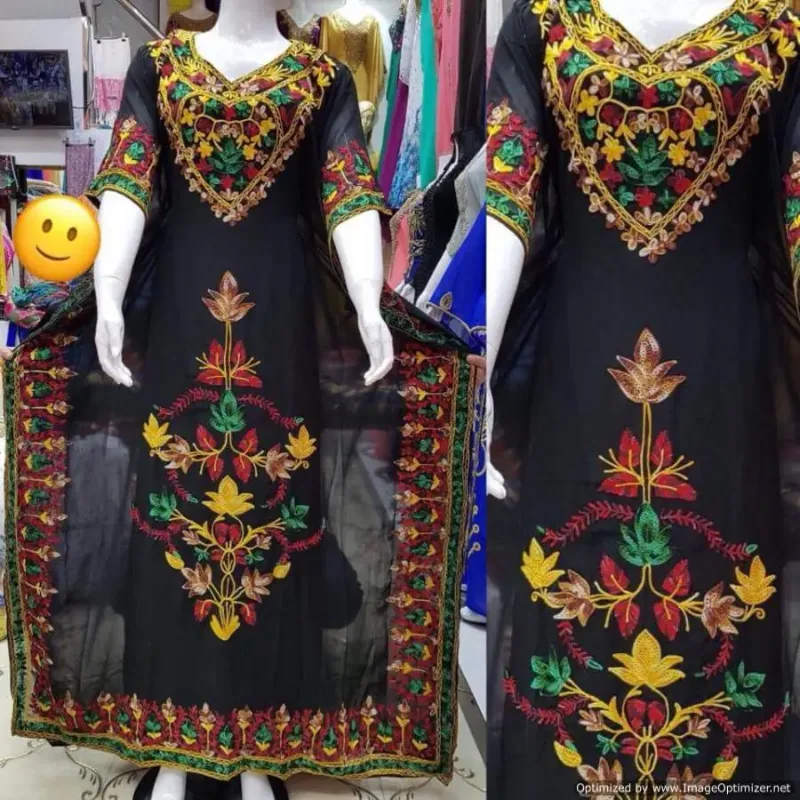 Picture of Radhe Designer Black Georgette Kaftan Dress for Women - F2441