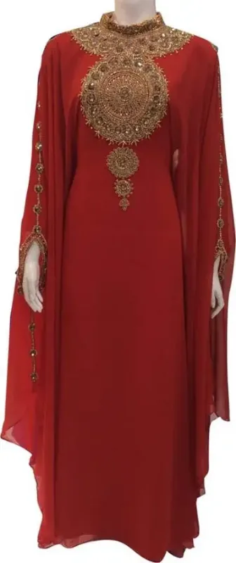 Picture of Radhe Designer Yellow Georgette Kaftan Dress for Women - F9305