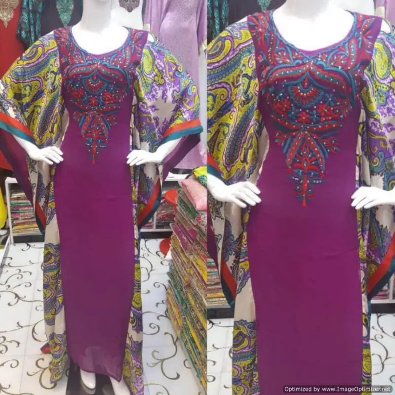 Picture of Radhe Designer Pink Cotton Kaftan Dress for Women - F2463