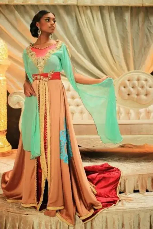 Picture of Radhe Designer Multicolor Georgette Kaftan Dress for Women - F9301