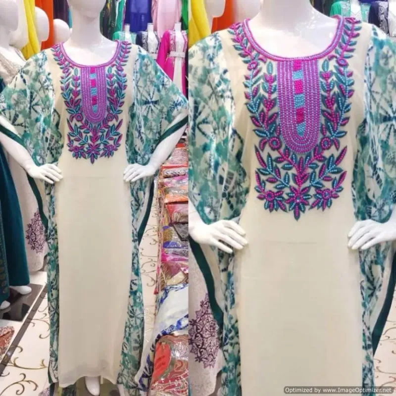 Picture of Radhe Designer Yellow Georgette Kaftan Dress for Women - F2459