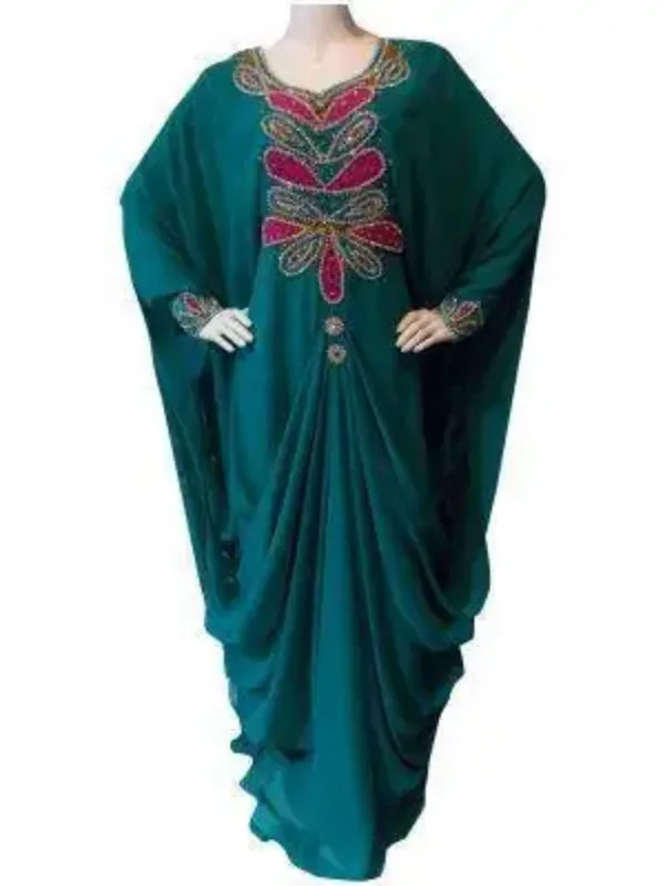 Picture of Radhe Designer White Georgette Kaftan Dress for Women - F9296