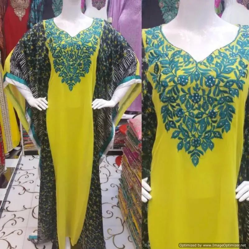 Picture of Radhe Designer White Georgette Kaftan Dress for Women - F2461