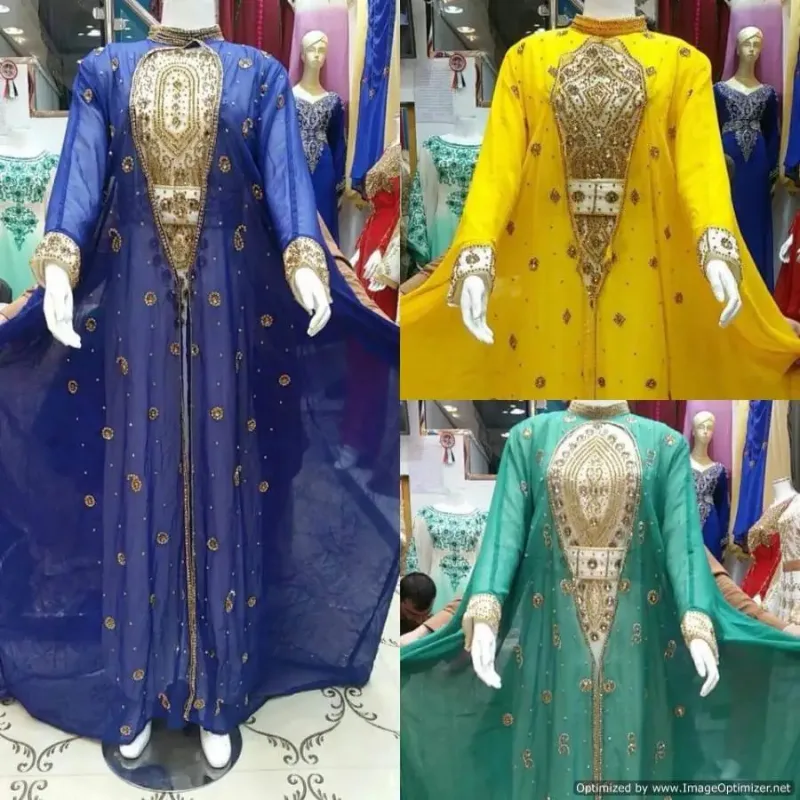 Picture of Radhe Designer White Georgette Kaftan Dress for Women - F2484