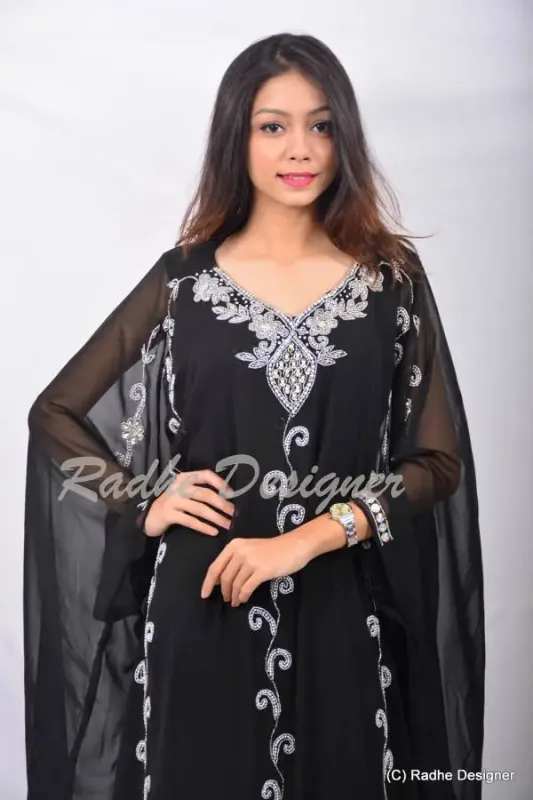 Picture of Radhe Designer Multicolor Georgette Kaftan Dress for Women - Y283