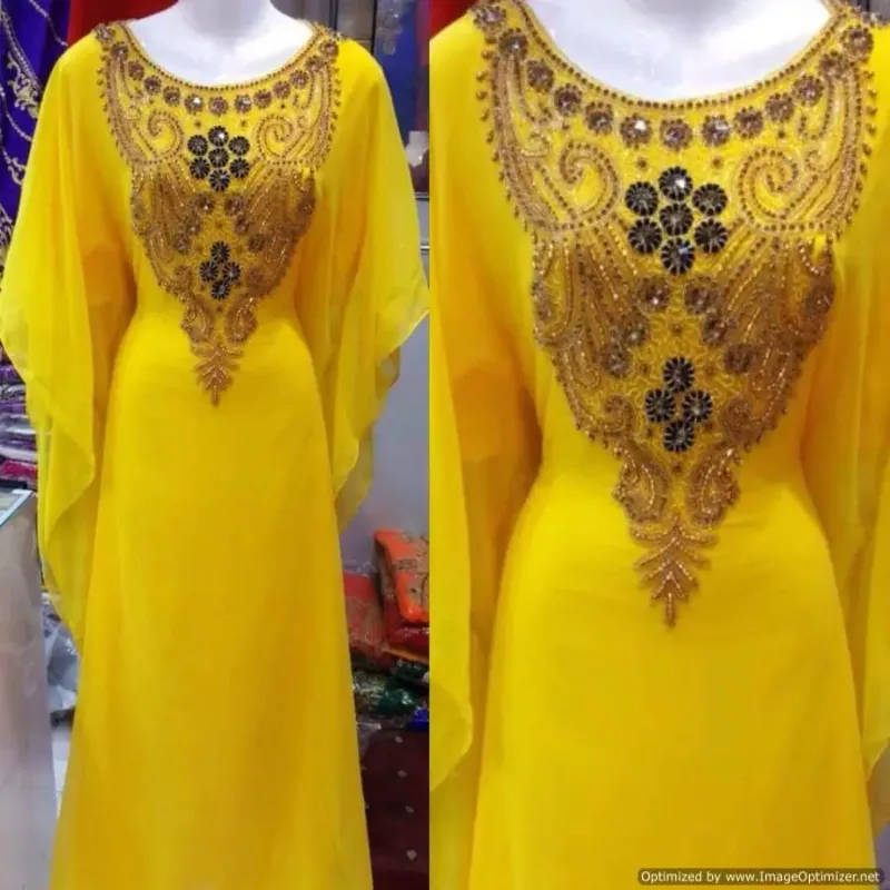 Picture of Radhe Designer White Georgette Kaftan Dress for Women - F2529
