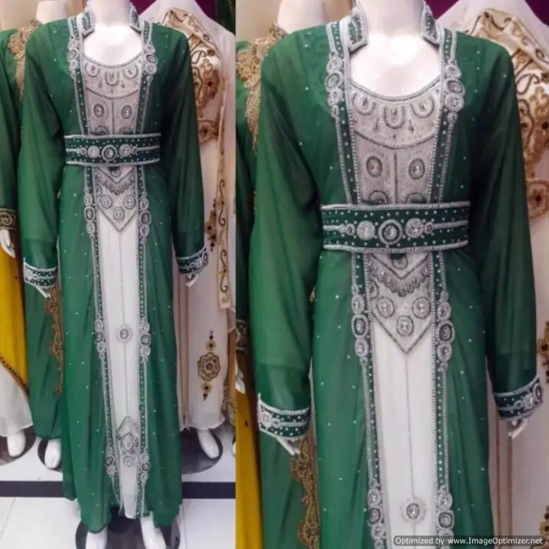 Picture of Radhe Designer White Georgette Kaftan Dress for Women - F2535