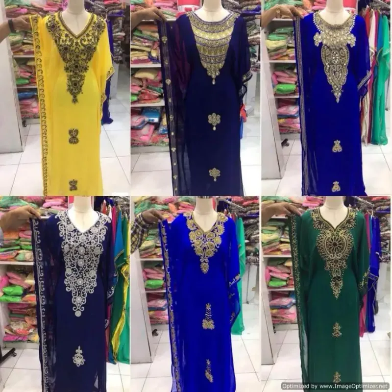 Picture of Radhe Designer Multicolor Georgette Kaftan Dress for Women - F2558