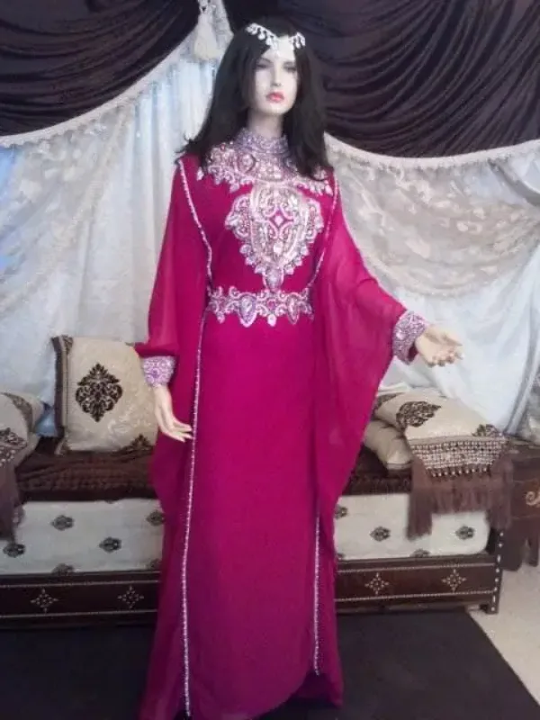 Picture of Radhe Designer White Georgette Kaftan Dress for Women - F9409