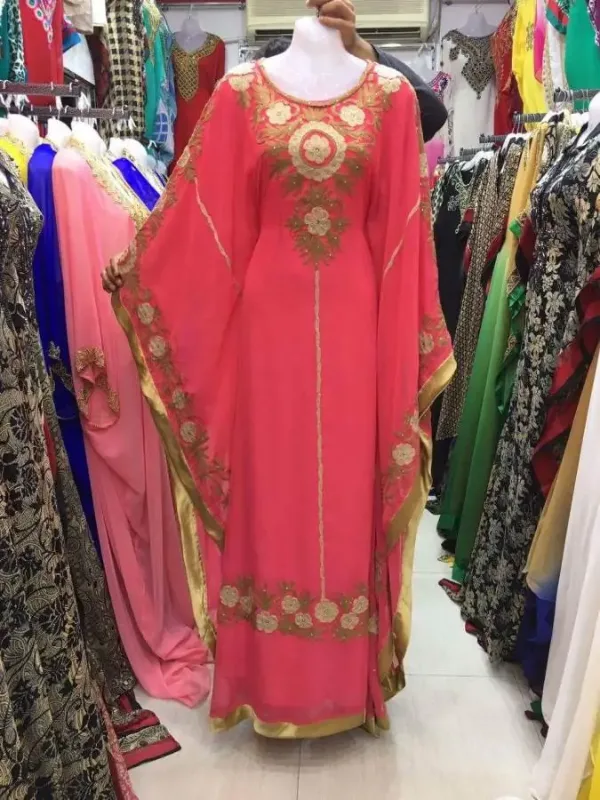 Picture of Multicolor Georgette Algerian Dress for Women - Elegant Style