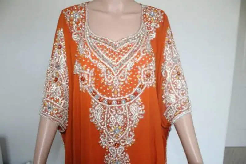 Picture of Multicolor Georgette Luxury Thobe Dress for Women - Elegant Style