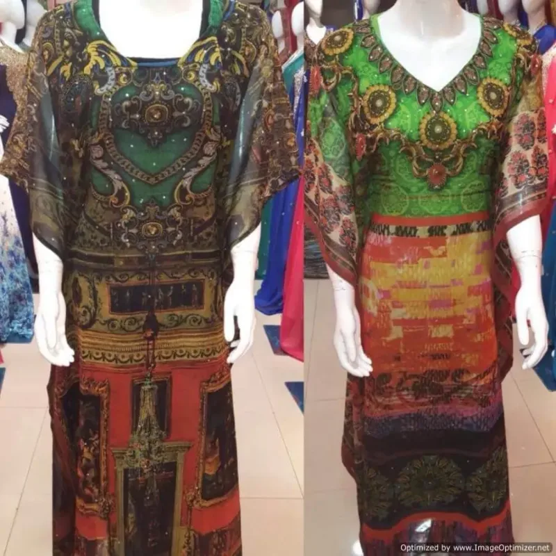 Picture of Radhe Designer Multicolor Georgette Kaftan Dress for Women - F2584