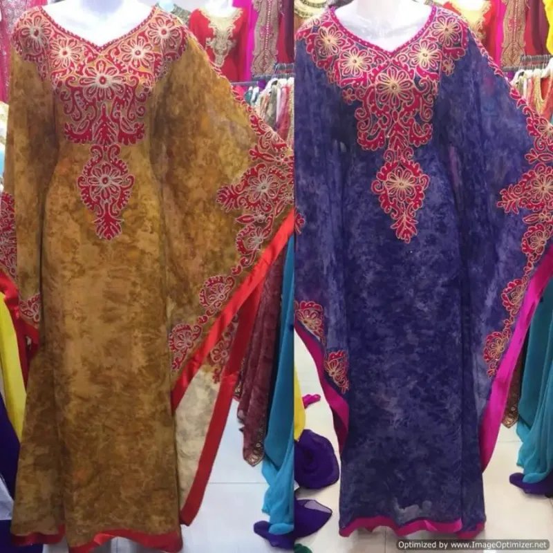 Picture of Radhe Designer Multicolor Georgette Kaftan Dress for Women - F2570