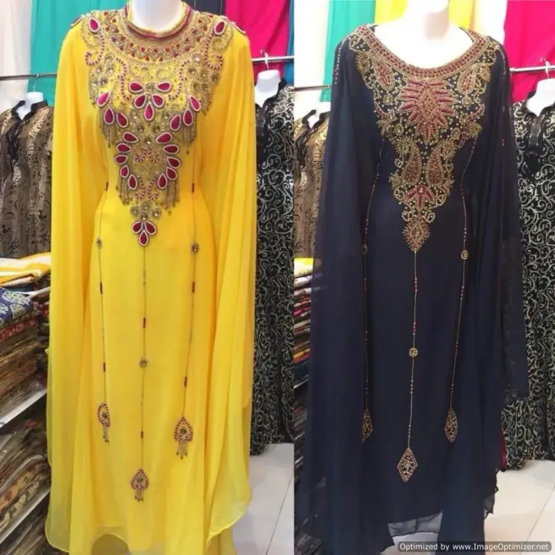 Picture of Radhe Designer Multicolor Georgette Kaftan Dress for Women - F2579
