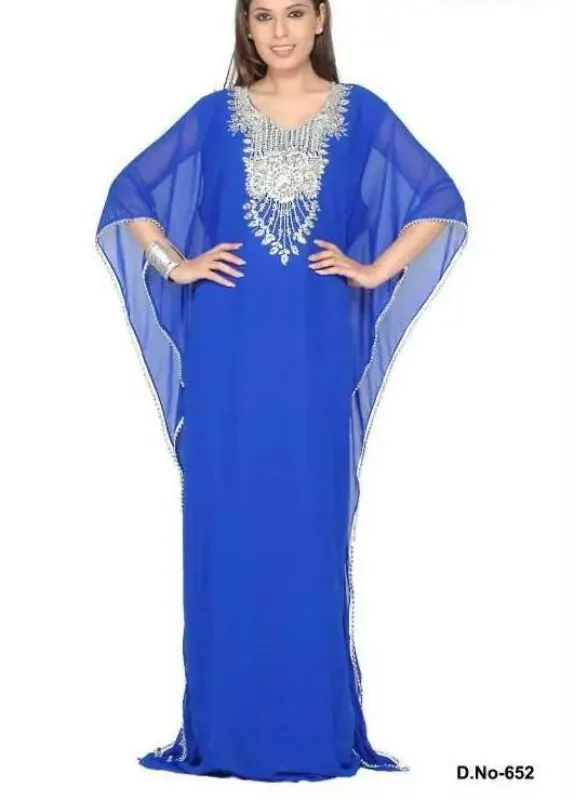 Picture of Radhe Designer White Georgette Kaftan Dress for Women - F9426