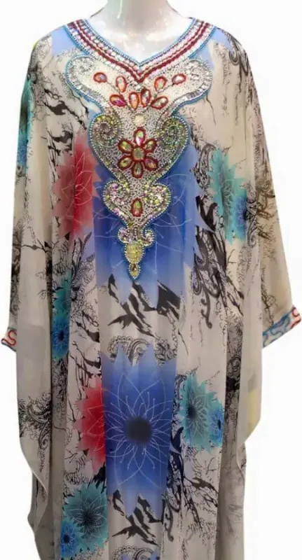 Picture of Radhe Designer Multicolor Georgette Kaftan Dress for Women - F2588