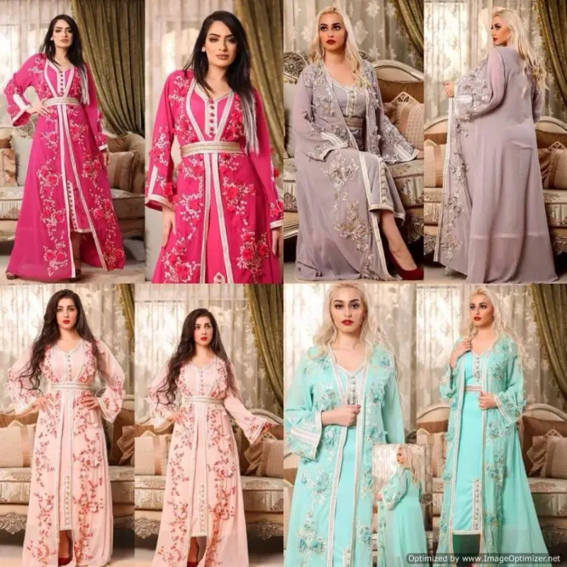 Picture of Radhe Designer Multicolor Georgette Kaftan Dress for Women - F2590