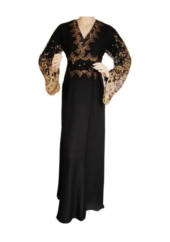 Picture of Radhe Designer Yellow Georgette Kaftan Dress for Women - F9424