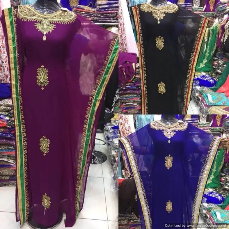 Picture of Radhe Designer Multicolor Georgette Kaftan Dress for Women - F2846