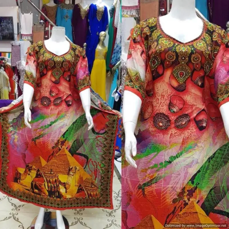 Picture of Radhe Designer Multicolor Georgette Kaftan Dress for Women - F2652
