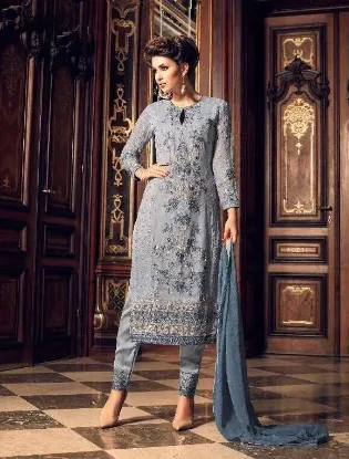 Picture of bollywood gown evening wear stylish designer soft gown 