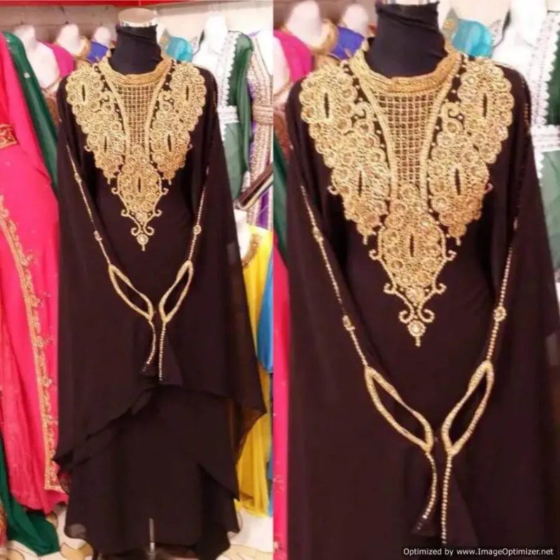 Picture of Radhe Designer Black Georgette Kaftan Dress for Women - F2679