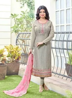 Picture of pakistani dress shalwar kameez with coat chiffon ,s2995