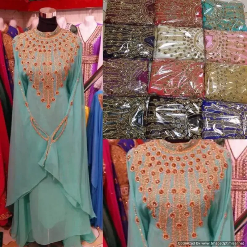Picture of Radhe Designer Multicolor Georgette Kaftan Dress for Women - F2690