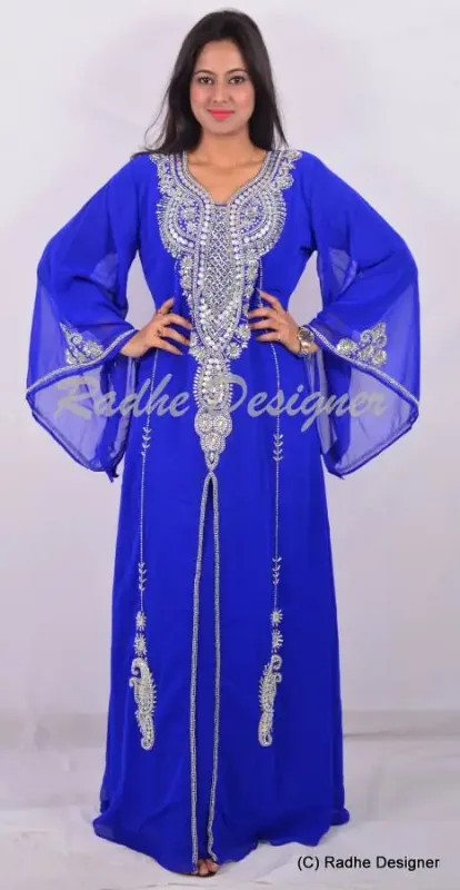 Picture of Radhe Designer Multicolor Georgette Kaftan Dress for Women - Y766