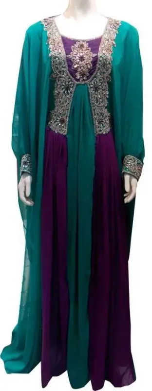 Picture of Radhe Designer Multicolor Georgette Kaftan Dress for Women - F9230