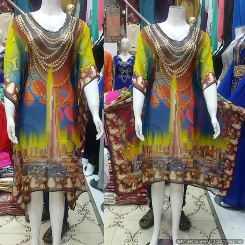 Picture of Radhe Designer Multicolor Georgette Kaftan Dress for Women - F2451
