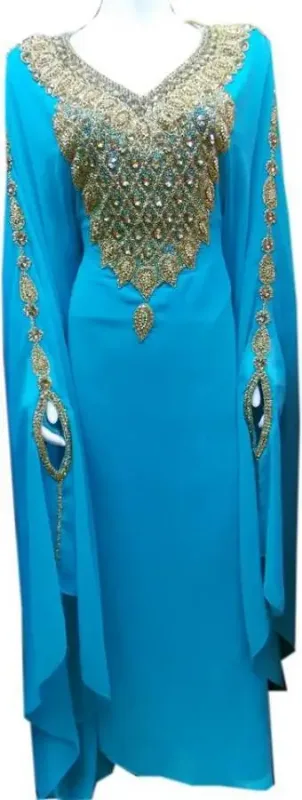 Picture of Radhe Designer Blue Georgette Kaftan Dress for Women - F9336