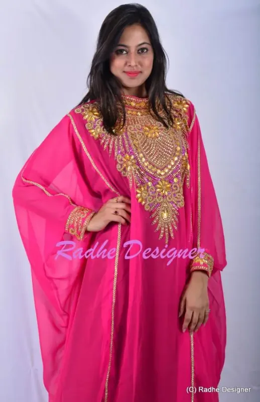 Picture of Exclusive Multicolor Georgette Jalabiya Kaftan for Women
