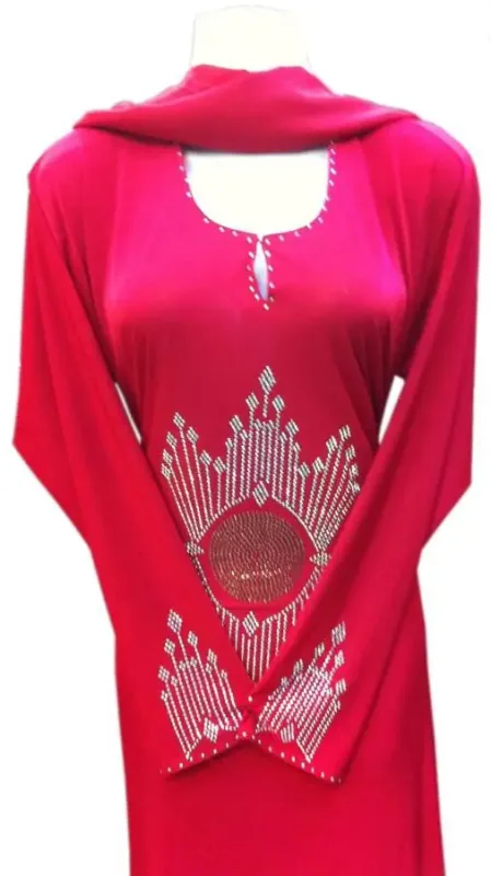 Picture of Radhe Designer Pink Cotton Kaftan Dress for Women - F3676