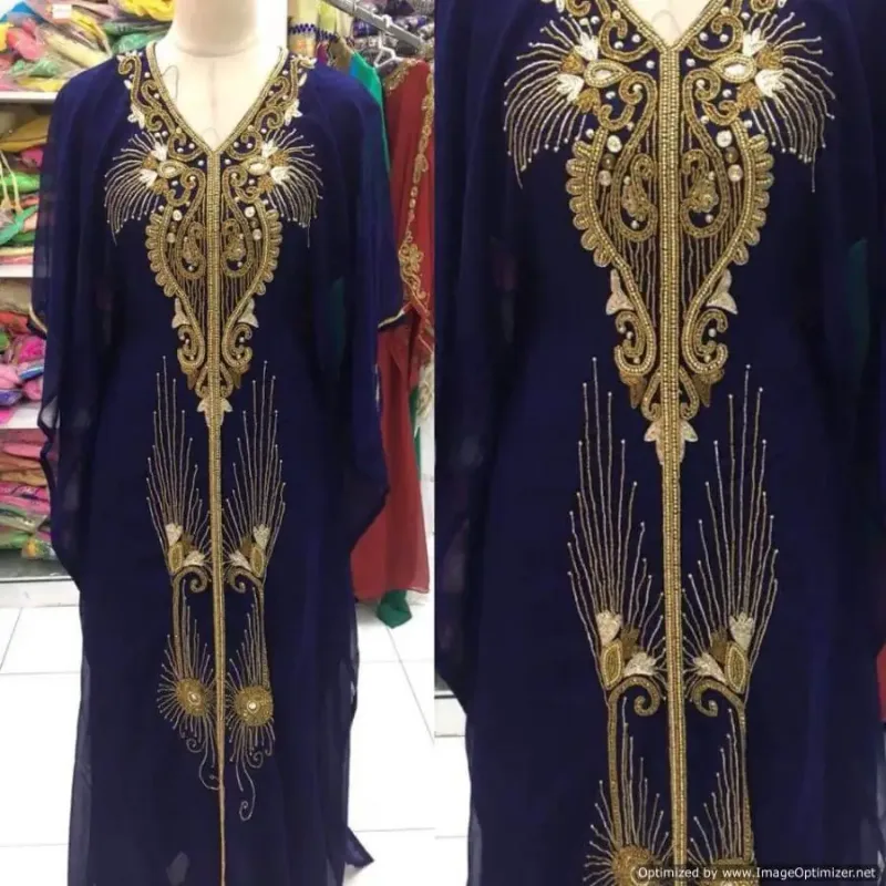 Picture of Radhe Designer White Georgette Kaftan Dress for Women - F2229