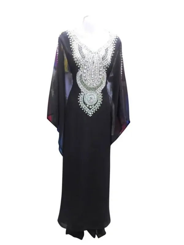 Picture of Radhe Designer Black Georgette Kaftan Dress for Women - F3841