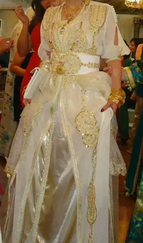Picture of Radhe Designer White Georgette Kaftan Dress for Women - F7848