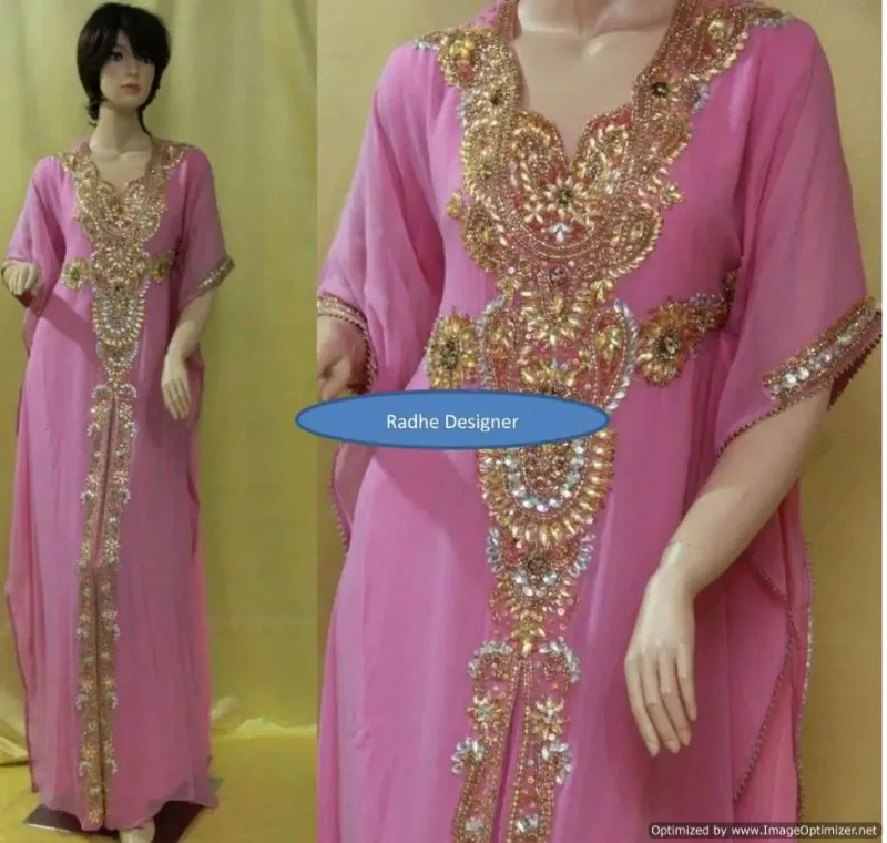 Picture of Radhe Designer Yellow Georgette Kaftan Dress for Women - F9713