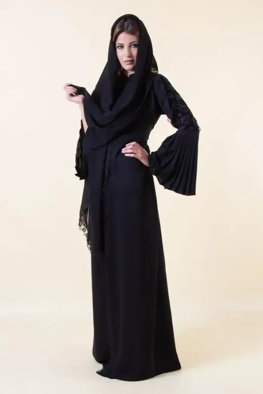 Picture of Radhe Designer Black Georgette Kaftan Dress for Women - F9716