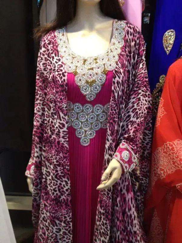 Picture of Seasonal Multicolor Georgette Dubai Modern Kaftan for Women