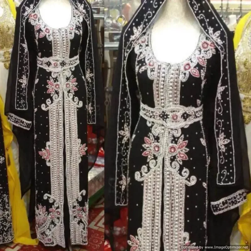 Picture of Radhe Designer Black Georgette Kaftan Dress for Women - F2120