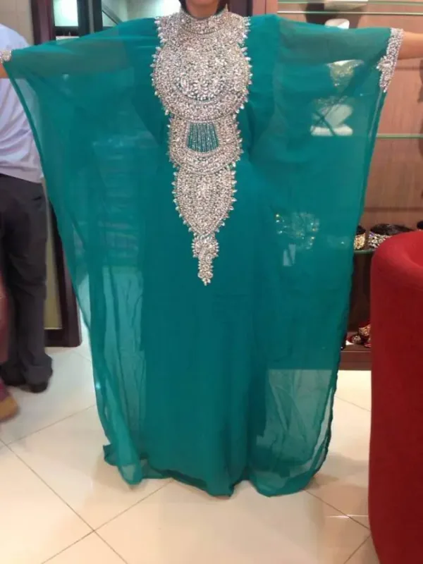 Picture of Festival Multicolor Georgette Moroccan Caftan for Women