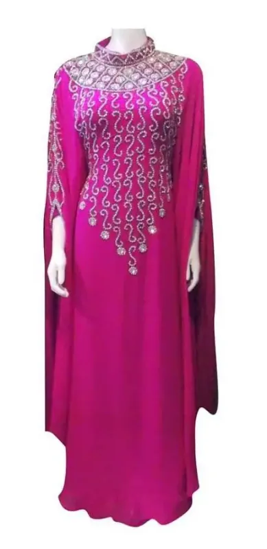 Picture of Radhe Designer White Georgette Kaftan Dress for Women - F9568