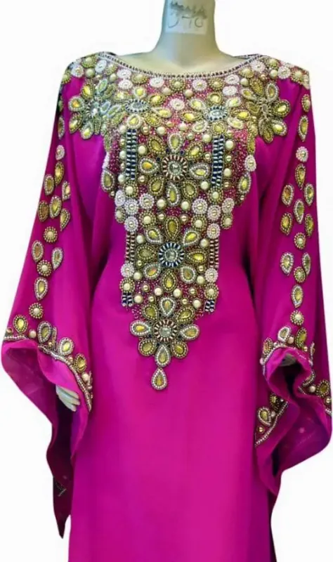 Picture of Radhe Designer Yellow Georgette Kaftan Dress for Women - F2544