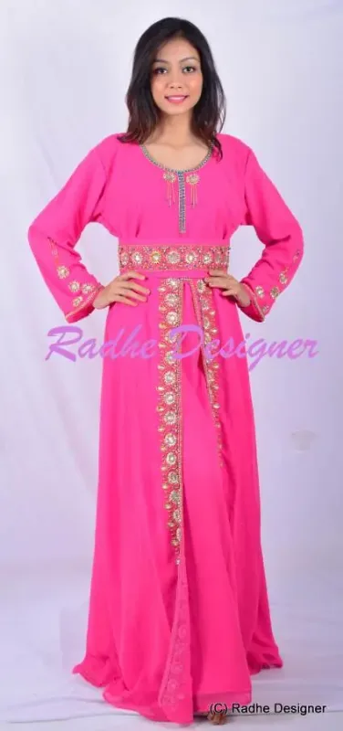 Picture of Chic Black Georgette Jalabiya Kaftan for Women