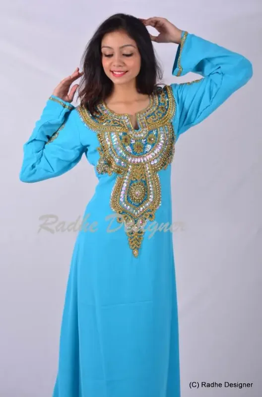 Picture of Radhe Designer Multicolor Georgette Kaftan Dress for Women - Y911
