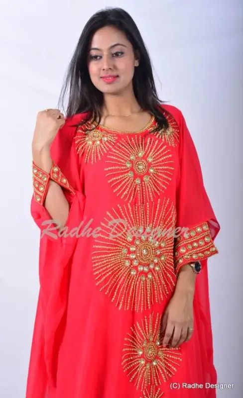 Picture of Radhe Designer Multicolor Georgette Kaftan Dress for Women - Y997