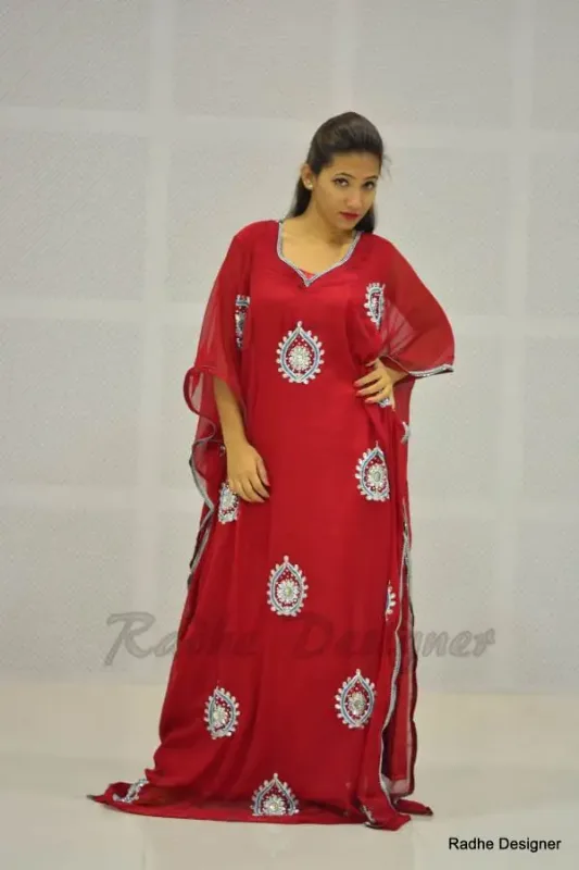 Picture of Radhe Designer Multicolor Georgette Kaftan Dress for Women - Y471
