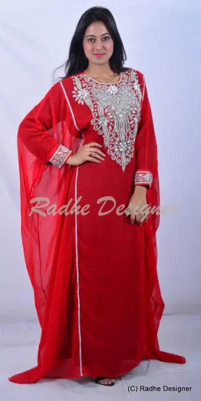 Picture of Radhe Designer Black Georgette Kaftan Dress for Women - Y798