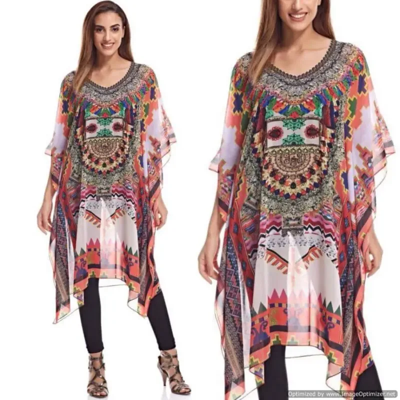 Picture of Radhe Designer Multicolor Georgette Kaftan Dress for Women - F3035